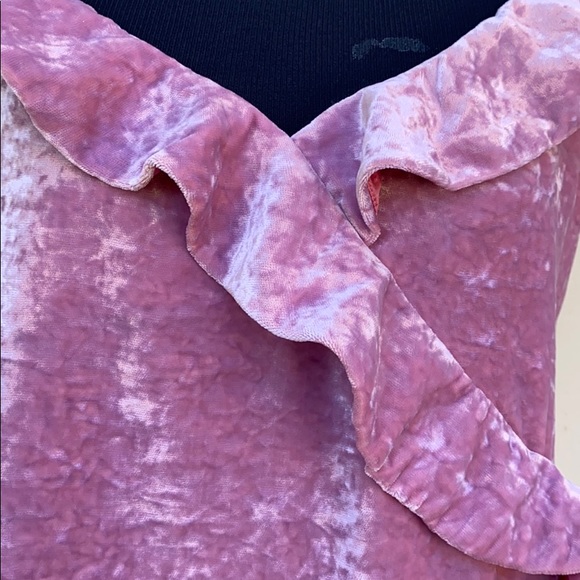 J.CREW VELVET - RUFFLES DUSKY PINK TOPS SIZE: S - Picture 4 of 6